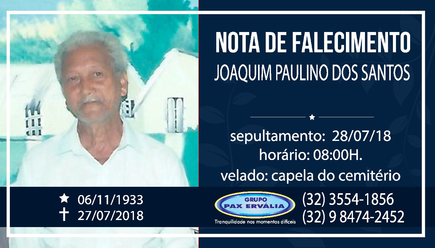 JOAQUIM PAULINO DOS SANTOS - Grupo Pax Ervália